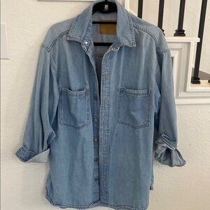 Womens light Blue Denim Shirt/ jacket /shacket H&M oversized medium